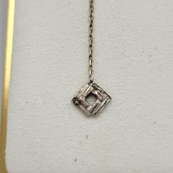 Womens Sterling Silver Pull Through Long Chain Cube Dangle Drop Earrings - Picture 3 of 12